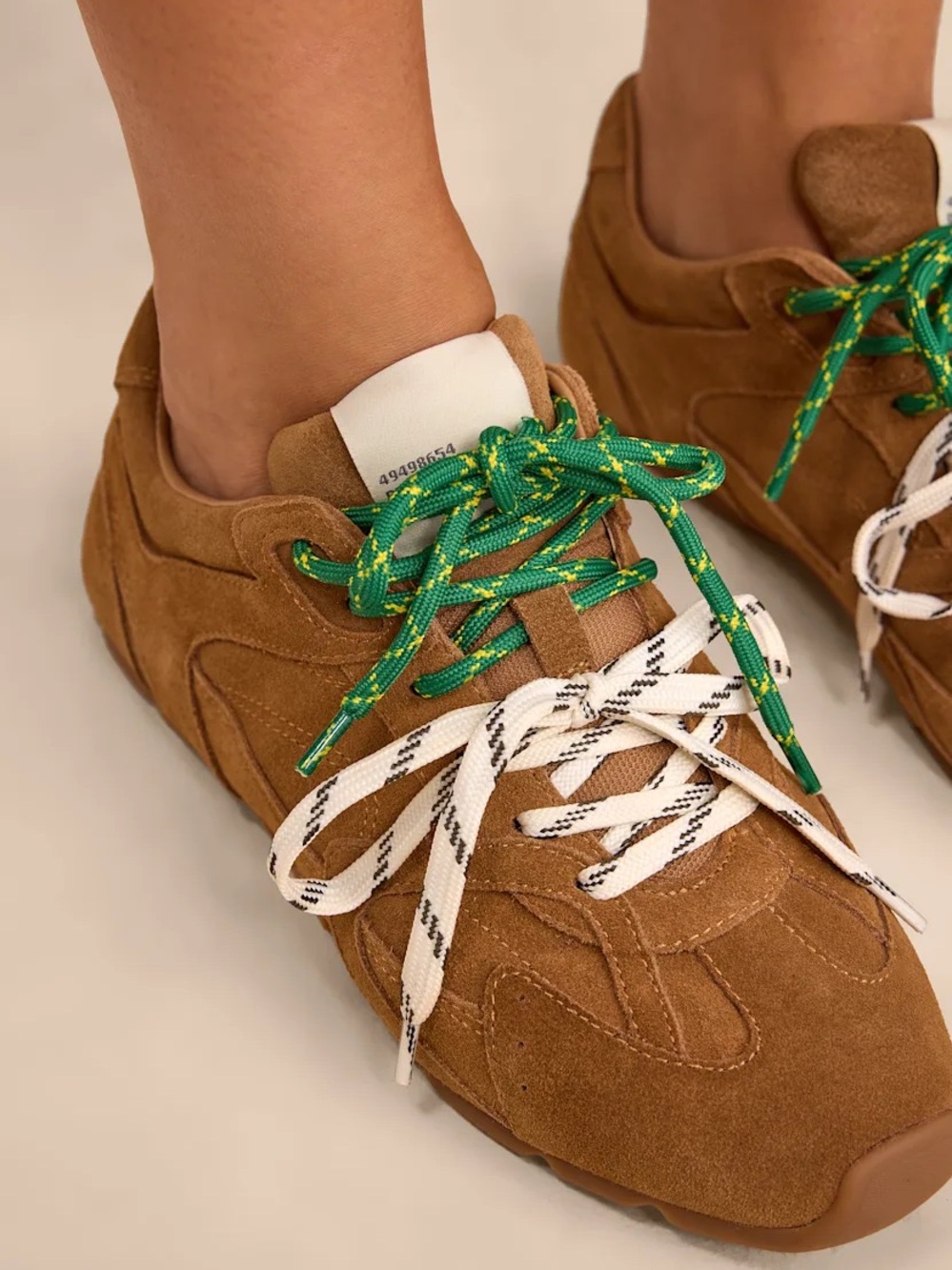 Steve Madden  Aziel Camel Suede Lace-Up Sneakers, 7